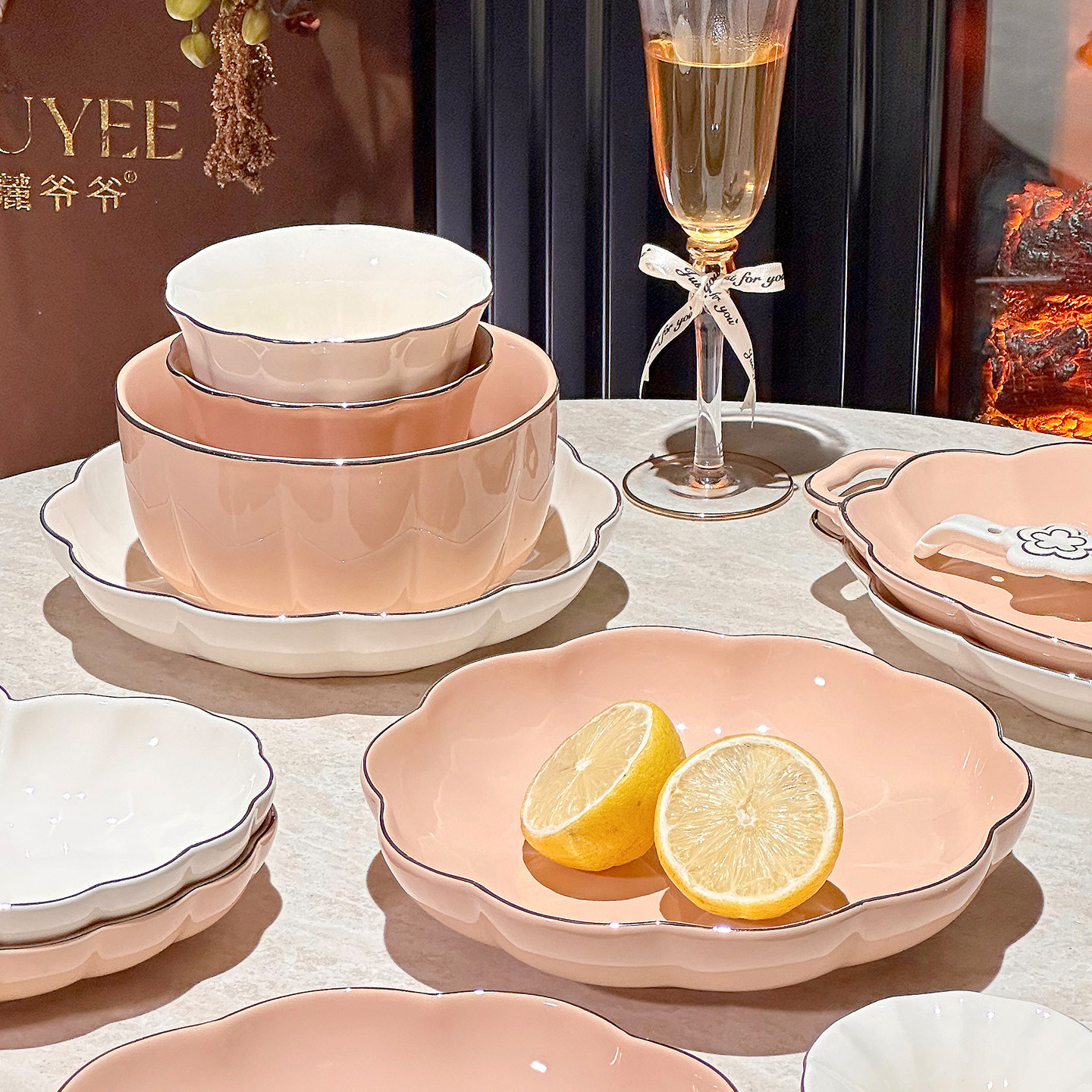 釉下彩碗盘套装家用高颜值陶瓷饭碗汤碗盘子高档轻奢餐具碗碟碗筷,餐饮具,碗,淘宝优惠券,粉丝福利购,淘宝优惠卷