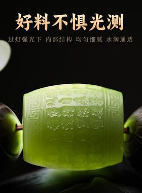 2025小叶紫檀手串男士和田玉桶珠般若心经文玩佛珠转运珠盘玩真品