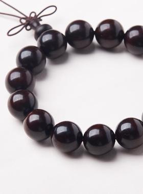 2025天然印度小叶紫檀手串15MM高油玻璃底文玩手链佛珠念珠手串