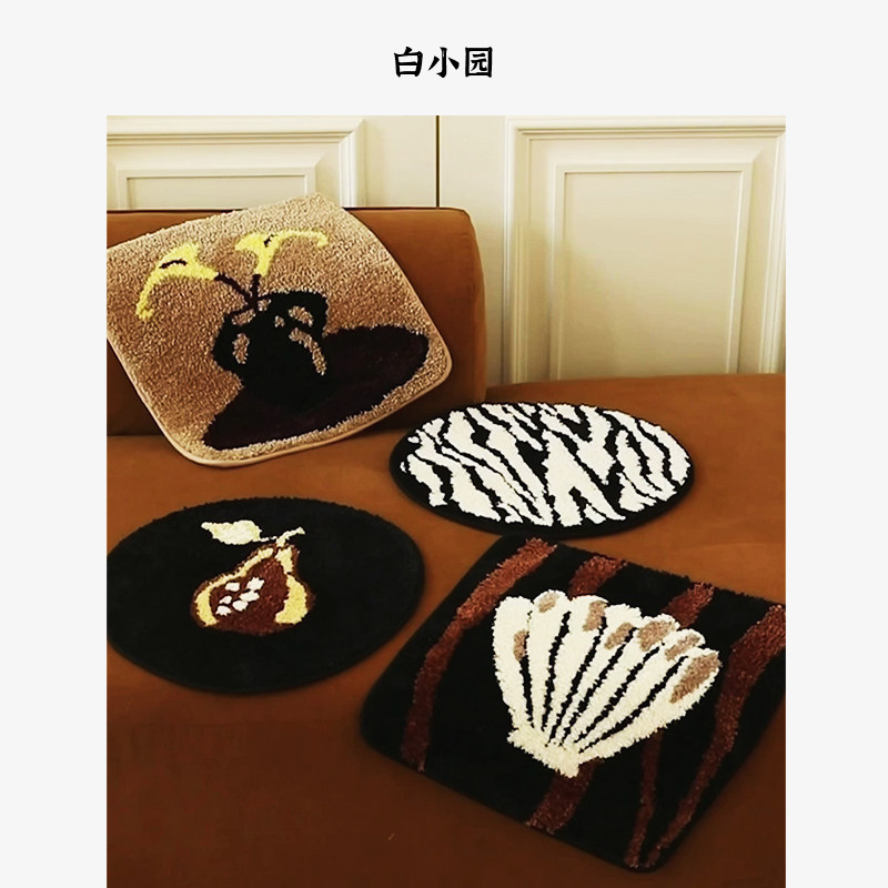 卫生间浴室用地垫入户门室内防滑圆形迷你小地毯门口吸水洗手间