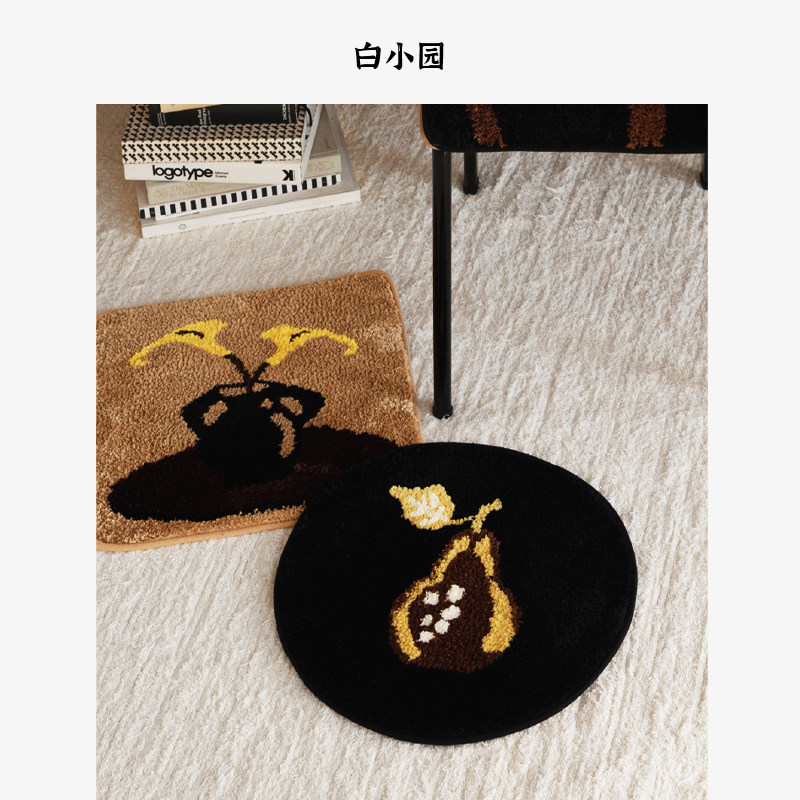 法式中古风地毯客厅高级感圆形卧室复古床边房间书房小地垫迷你