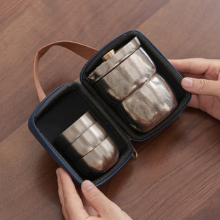 纯钛便携式旅行茶具套装户外喝茶装备一壶三杯泡茶壶礼盒装伴手礼