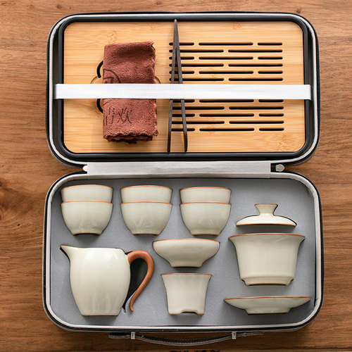 黄汝窑旅行茶具