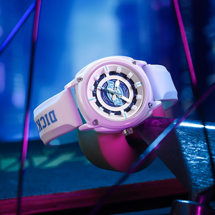 Dickies手表男流沙星空运动风学生情侣腕表防水夜光硅胶石英表女