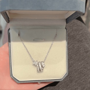 S925纯银彗星项链女流星满钻吊坠气质小众设计送女友生日礼物