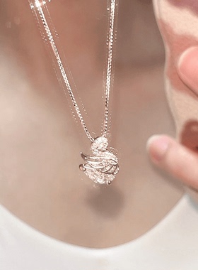 S925纯银天鹅项链轻奢小众女新款设计玫瑰金高级感送女友生日礼物