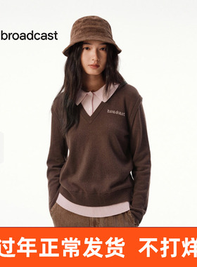 【100%羊毛】播假两件宽松针织衫女25秋冬新款气质上衣DDS4SD5287