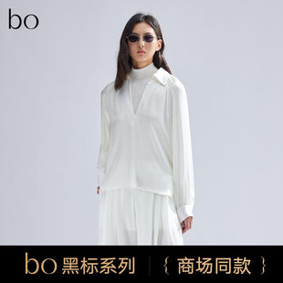 新款 女2024春季 衬衣BDR1HD2019 衬衫 播bo系列v领法式