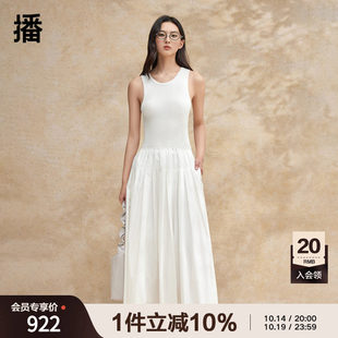 通勤温柔无袖 商场同款 长裙BDR2LD1325 2024新款 播气质连衣裙女夏季