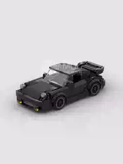 Creative Domestic Speed Model Porsche 911 Rwb Wide-Body Low-Profile Blackbird Bay Shore Moc 8-Wheel Drive Car Boy Building Block Car