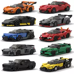 Moc Building Blocks Creative Stress Relief 2026 New Product Series 8-Grid Car Supercar Racing Speed Male Model Educational Assembly