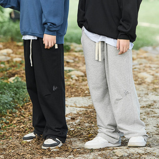 针织儿童长裤 RS家iC侧骨小标精绣质感中大男童卫裤 潮宽松2025新款