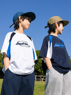 拼色T恤宽松洋气嘻哈街舞中大童半袖 新款 T恤夏季 RS家男童短袖