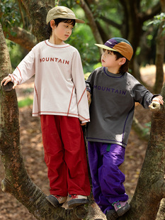 T恤 哈梭拼接中大童运动速干长袖 RS家男童长袖 T恤原纱防晒UPF50