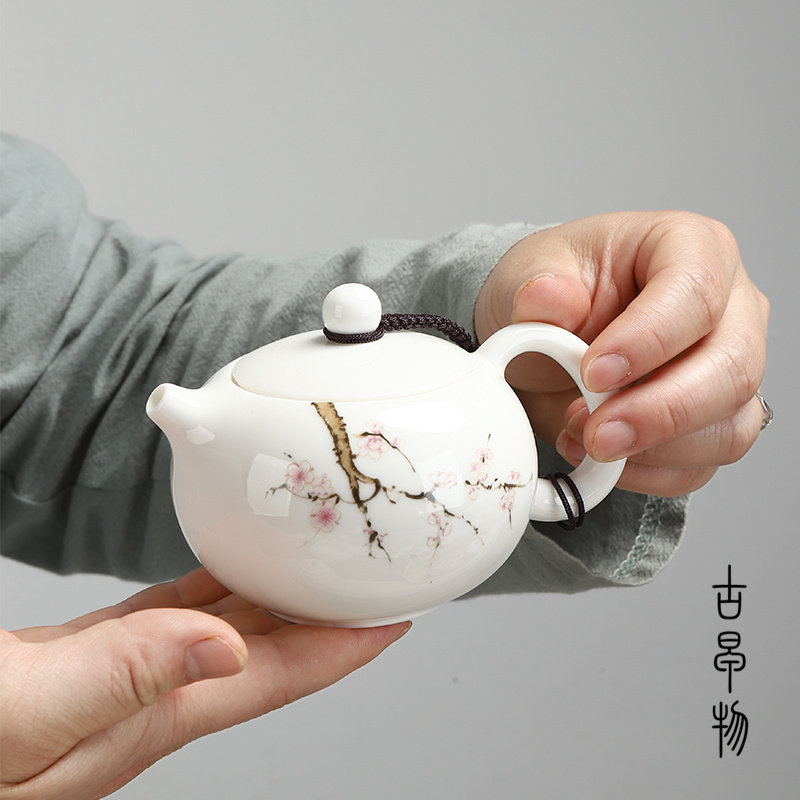 羊脂玉瓷茶壶德化高白瓷手工西施泡茶单壶陶瓷功夫茶具家用茶杯盏