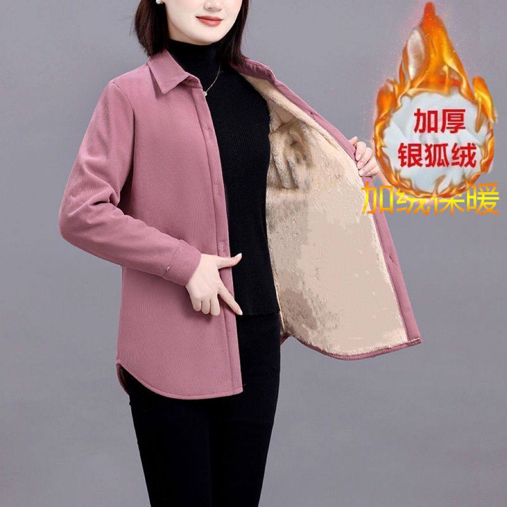 2025冬季灯芯绒加绒加厚外套女