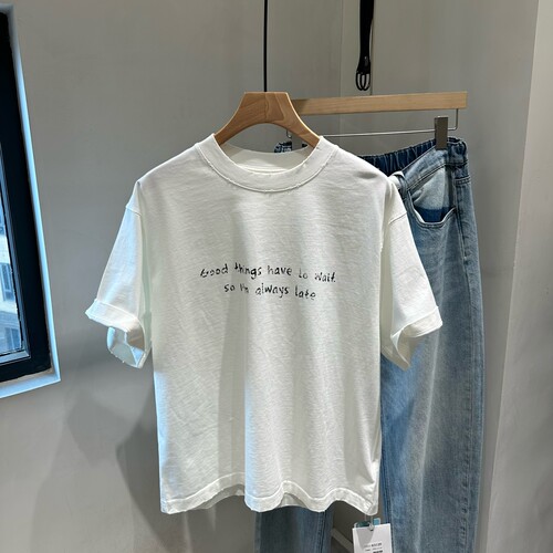 INTROVERT 美式复古水洗重磅纯棉印花短袖T恤男宽松休闲圆领半袖