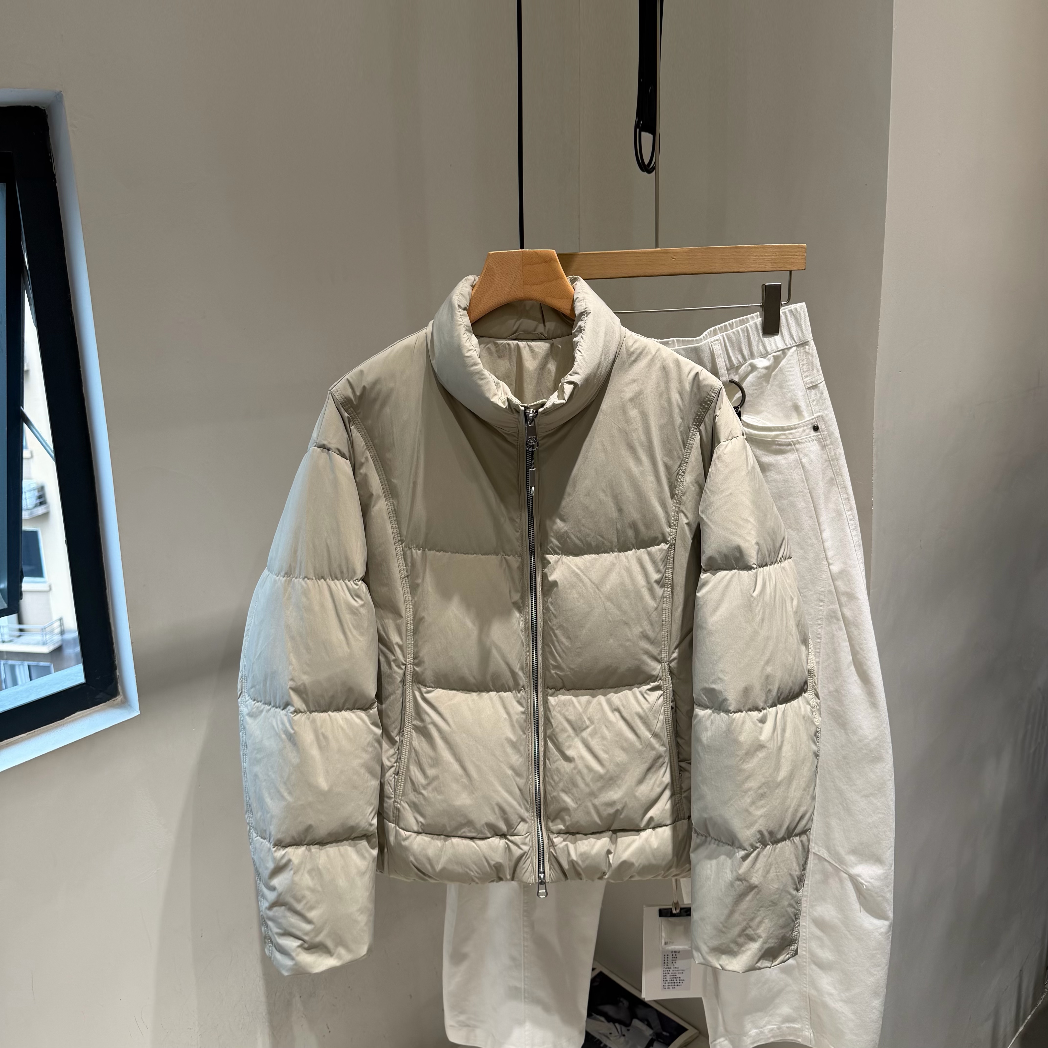 INTROVERT 韩版简约纯色立领90白鸭绒羽绒服男百搭保暖面包服外套