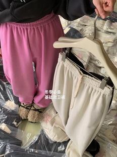 韩系简约百搭松紧腰抽绳卫裤 新款 2025冬季 egg