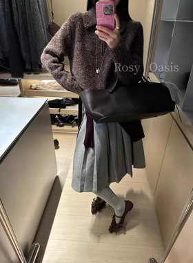 Plant ale 2025冬季新款韩系简约百搭翻领拉链羊毛浣熊开衫