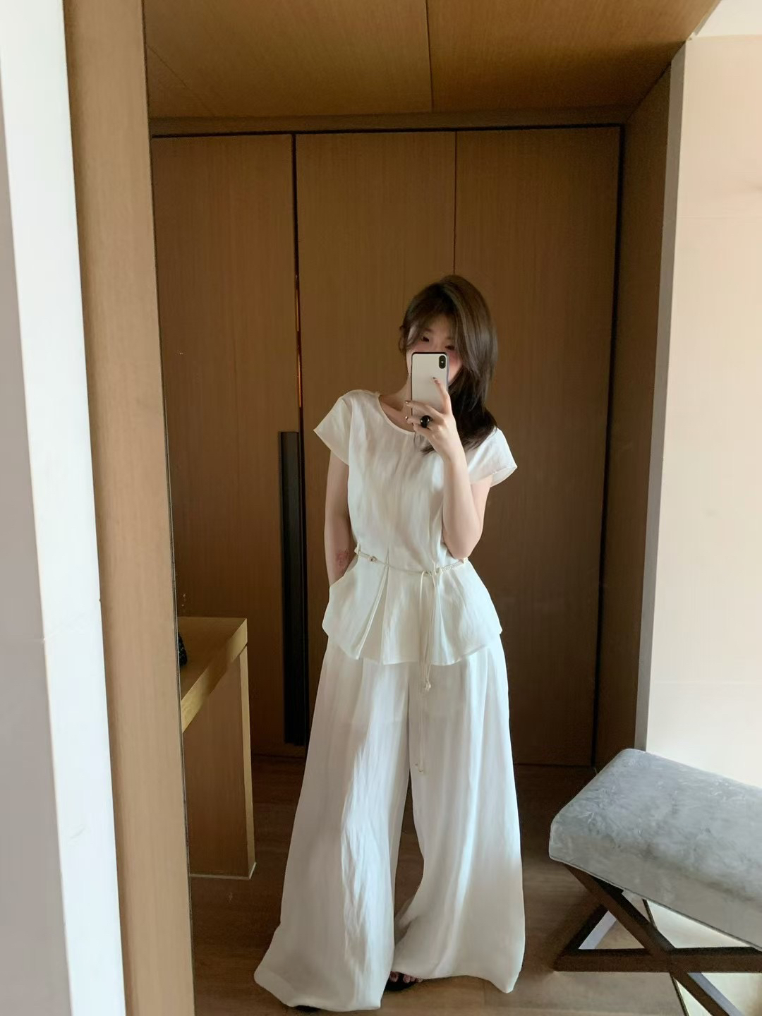 ENJOY 2025夏季新款韩版时尚气质百搭显瘦苎麻套装