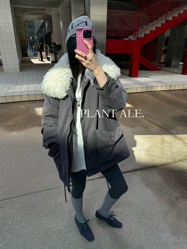 Plant ale 2025冬季新款机车款大翻领羊毛鹅绒服 8273