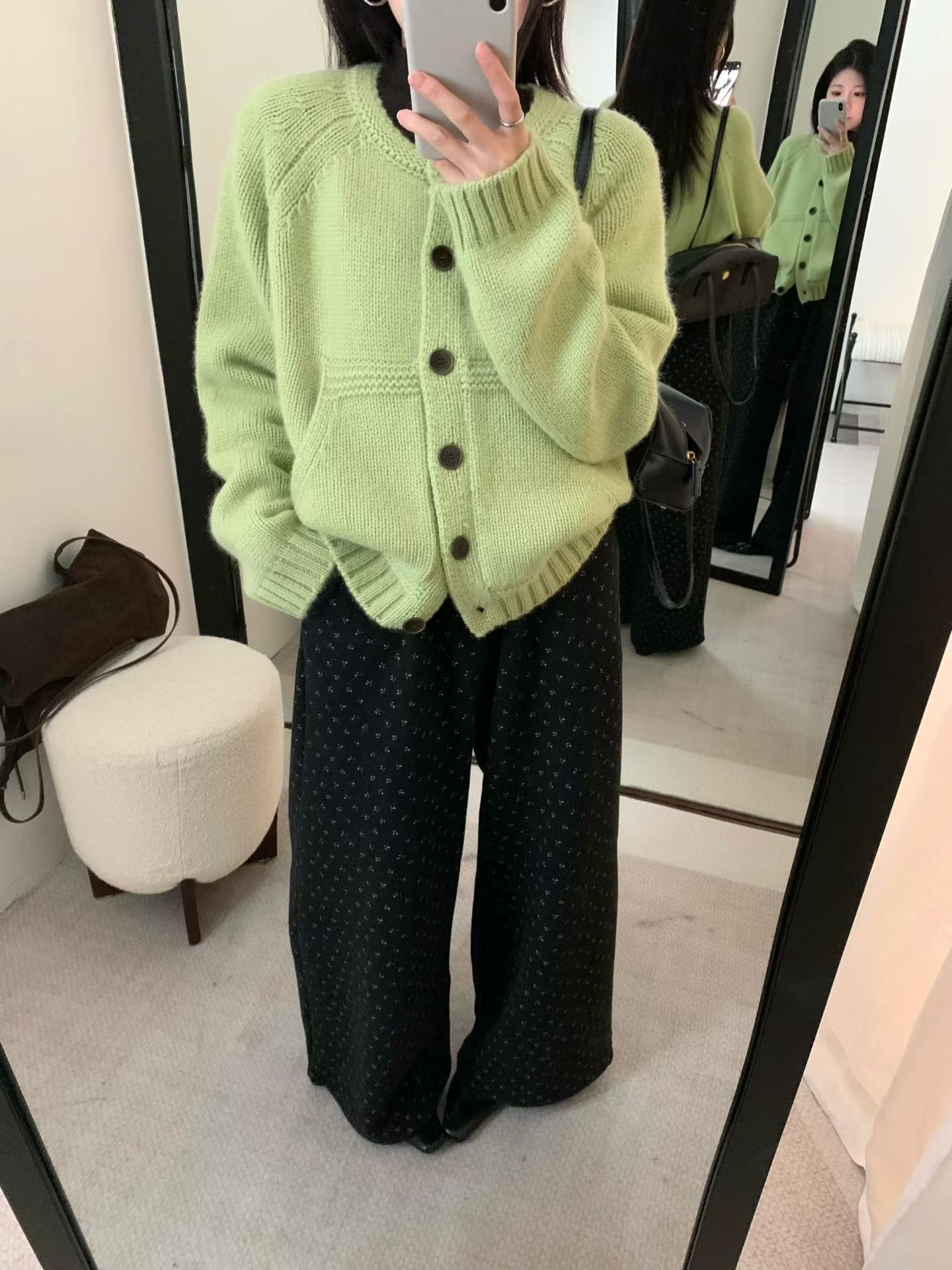 Dumpling 2025冬季新款韩系简约百搭骆驼绒浣熊大开衫