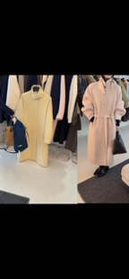 韩系简约百搭立领长款 新款 腰带苏力羊毛大衣 2025冬季 AMIDI