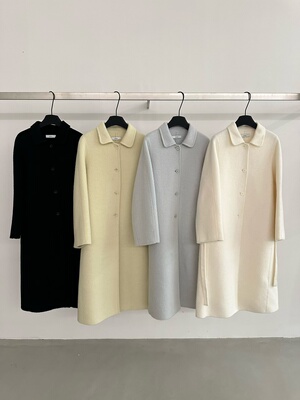 Aelita 2025秋冬新款韩系翻领双面羊毛大衣外套