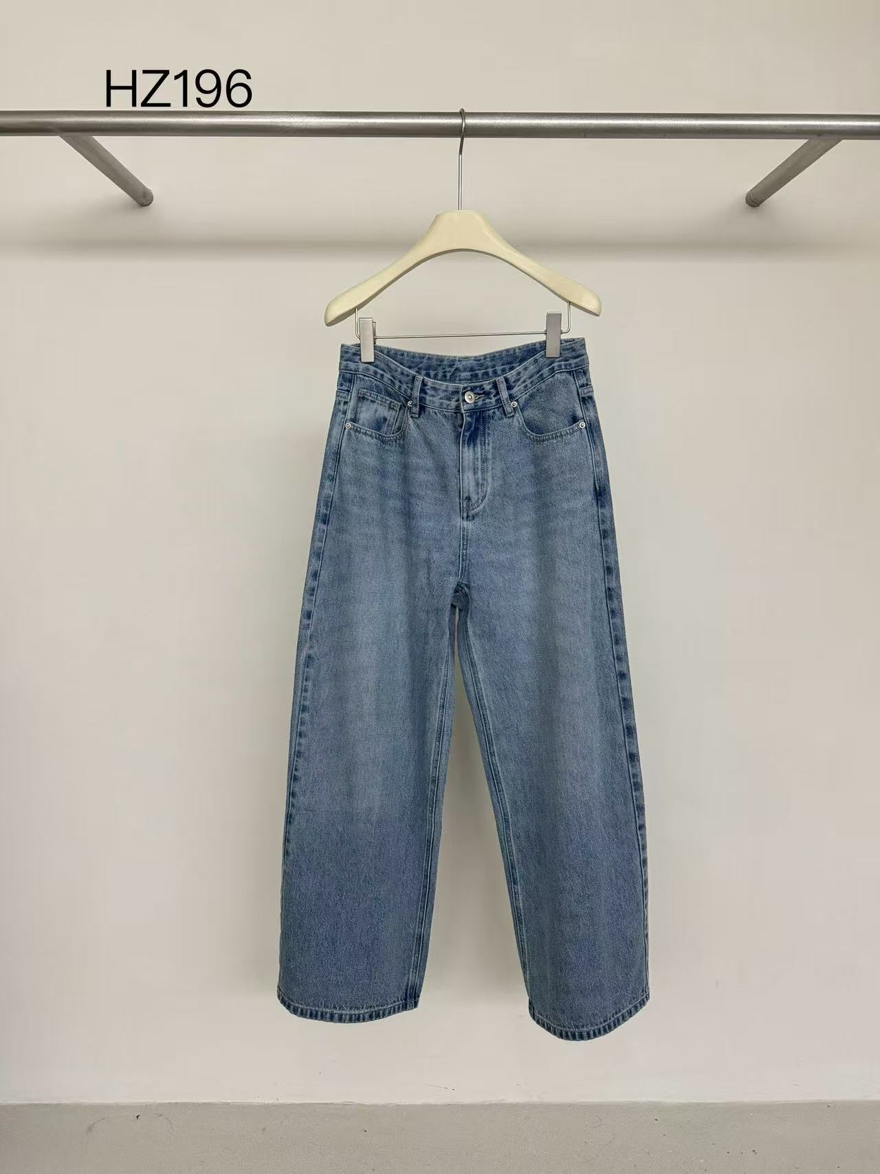 verso2025秋季新款韩版时尚百搭显瘦直筒牛仔裤 196