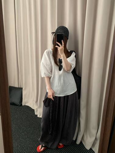 XU 2026夏季新款简约百搭苎麻木耳衬衫