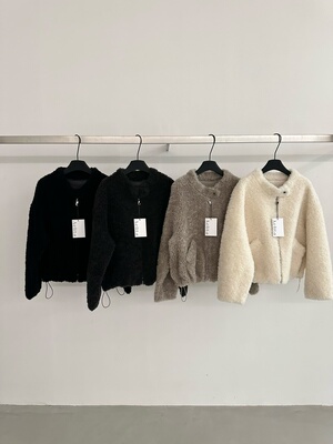 Aelita 2025秋冬新款韩系简约百搭圆领软糯羊毛皮毛一体外套 2308