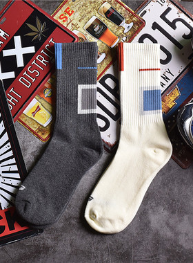 显示器显示屏袜子潮流运动嘻哈街头欧美长袜男潮ins冬新新款百搭