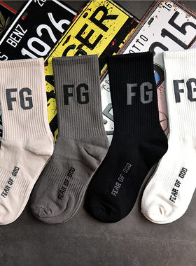 冬 长袜男朝街头FG欧美嘻哈蹦迪百搭复线棉质中筒袜子男女潮socks