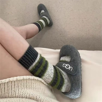 冬加厚保暖韩系ins撞色袜子