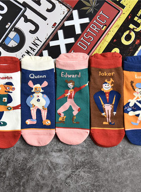 冬新薄款透气漫画日系学院风可爱萝莉短袜女袜子棉船袜百搭ins潮