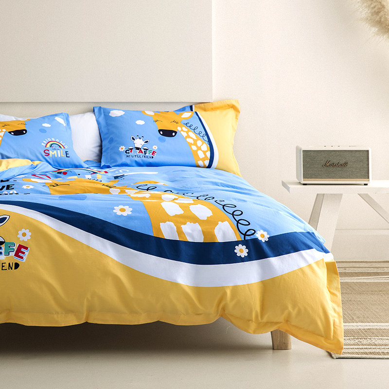 远梦纯棉卡通男孩女孩四件套儿童萌宠套件床单被套枕套1.5米1.8米