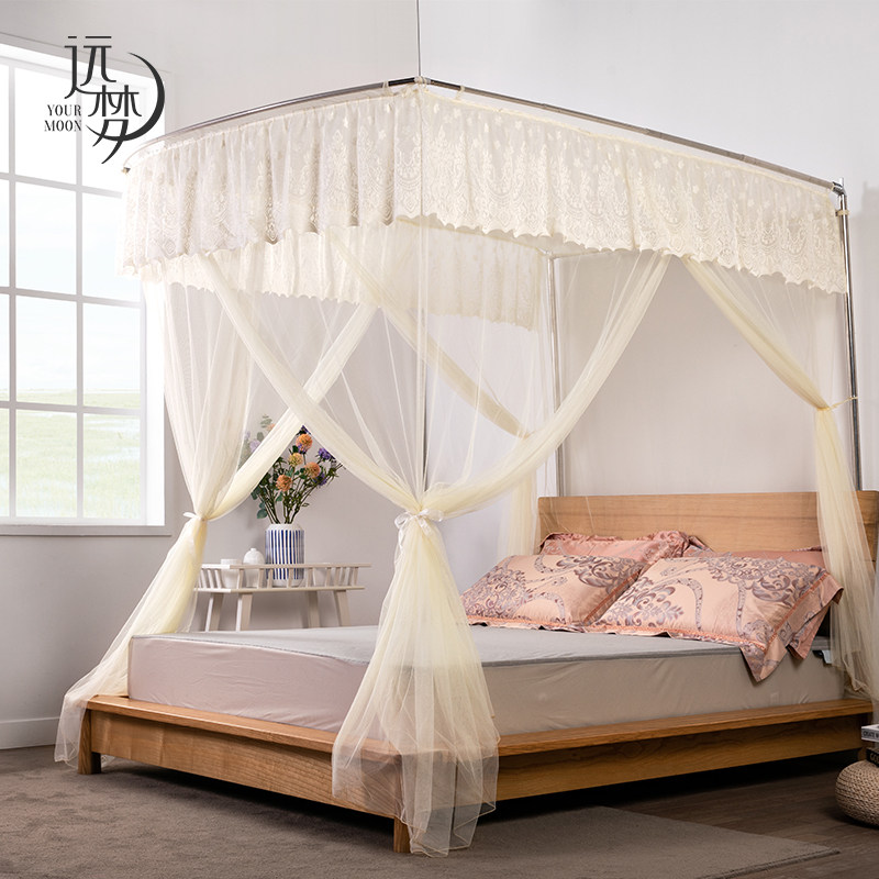 远梦宫廷蚊帐导轨式伸缩蚊帐欧式风情任意1.5米1.8米床用蚊帐