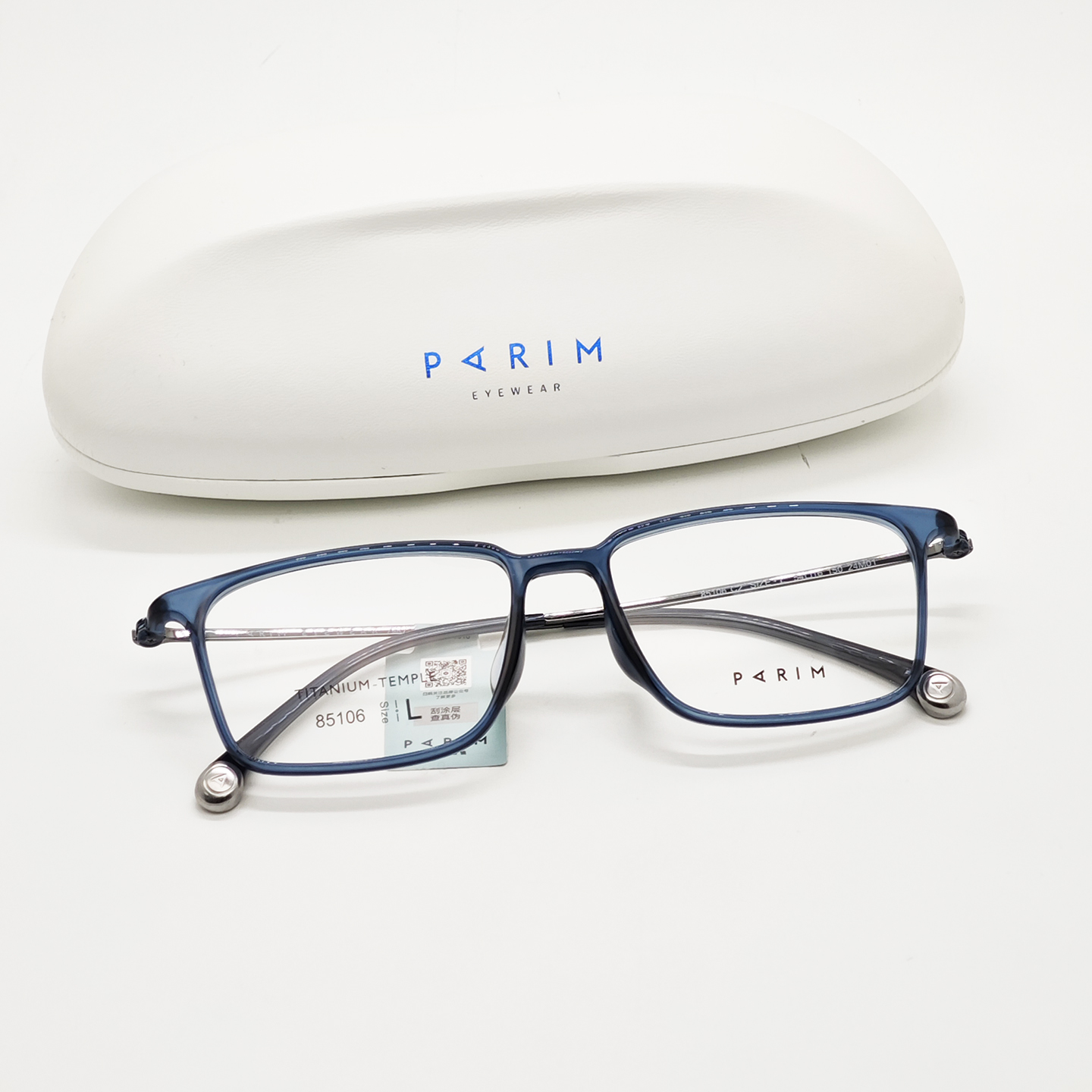 派丽蒙超轻10克方框近视眼镜架男士全框黑色蓝色细腿镜框85106