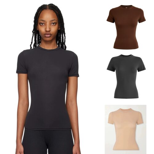 纯元原单SKIMS卡戴珊SOFT SMOOTHING尼龙短袖修身弹力T恤上衣