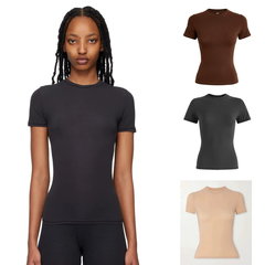 纯元原单SKIMS卡戴珊SOFT SMOOTHING尼龙短袖修身弹力T恤上衣