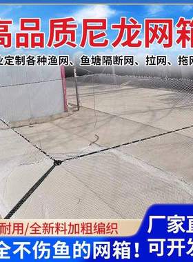 红色尼龙网箱 存鱼养鱼网箱不伤鱼网箱 水库池塘养殖网箱抬网定制