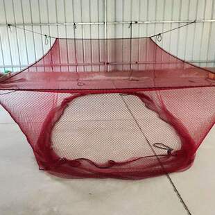 红尼龙鱼网箱养鱼水产养殖防逃网鱼箱暂养存鱼大小鱼网箱水库定做