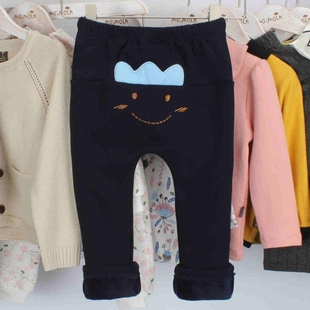 韩版童装男童秋冬加绒长裤儿童不倒绒保暖休闲裤子宝宝可爱长裤子