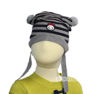 韩版春秋季男童帽子儿童针织套头帽薄款棉线帽子出游可爱休闲帽子