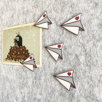 Five paper airplane design nails, cork board, felt board, photo wall decoration nails, flat acrylic I-shaped nails thumbnail 3