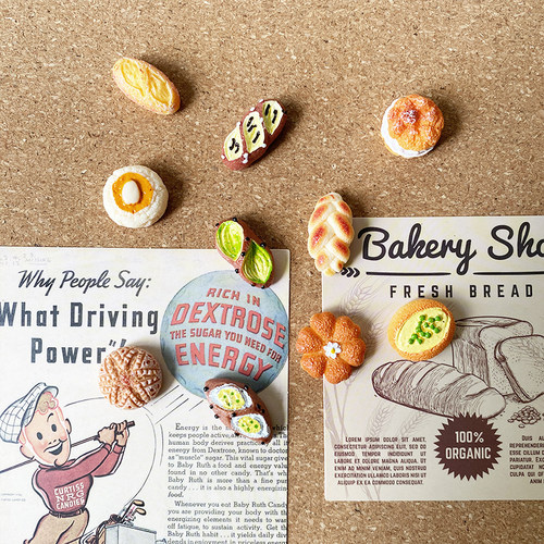 10个仿真碱水面包图钉软木板毛毡板装饰按钉照片墙固定小钉子