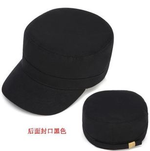 春秋季素款高品质全黑平顶帽休闲帽女帽大号男帽子小头围