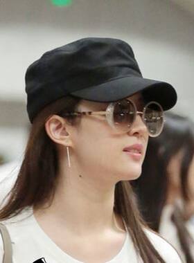 有型黑色小头围小号男女平顶帽