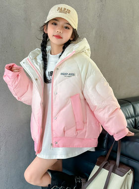 女童棉服2026新款冬季御寒常规款保暖羽绒棉衣连帽可爱女宝宝外套